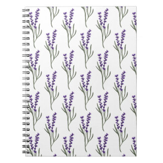 Motif blanc Carnet lavande
