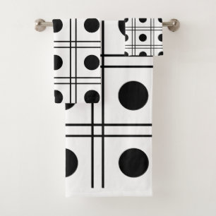 Motif blanc et noir du point Polka Cercle