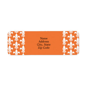 Motif blanc et orange Fleur de Lis
