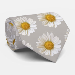 Motif blanc sur Cravate gris clair
