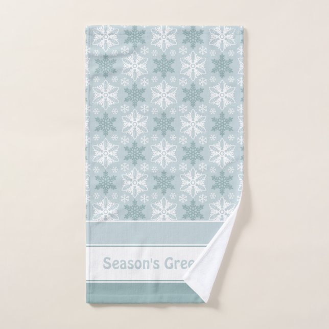 Motif blanc Turquoise de flocons d'eau vive Aqua B (Serviette à main)