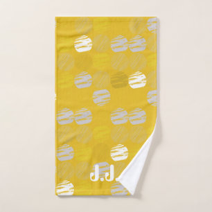 Motif bleu clair jaune Monogramme