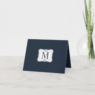 Motif bleu foncé - Monogramme masculin classique