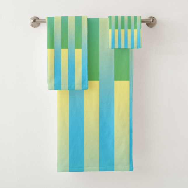 Motif bleu jaune vert rayé (En situation)