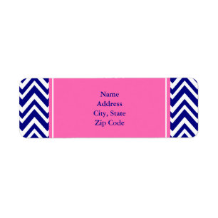 Motif bleu marine Chevron avec rose chaud