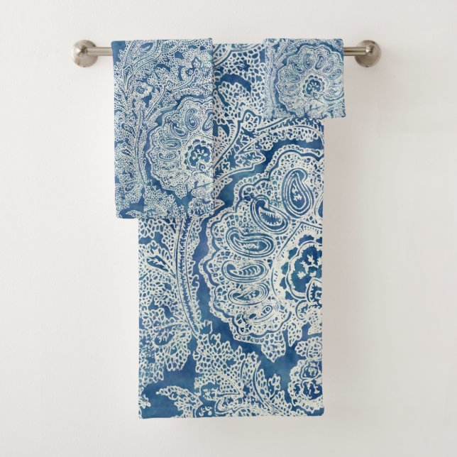 Motif Blue Boho Lace Paisley (En situation)