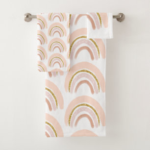 Motif Boho Elegant Pink & Gold Rainbow