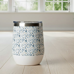 Motif botanique à l'aquarelle bleue 