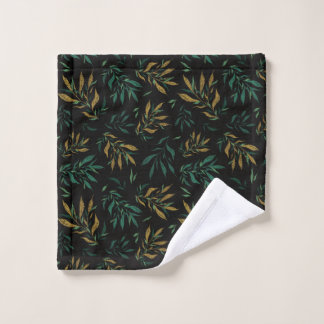 Motif botanique avec Feuilles d'or et vert