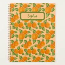 Motif botanique de citrus orange