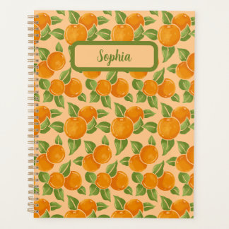 Motif botanique de citrus orange