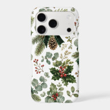 Motif botanique de Noël élégant