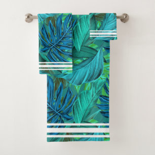 Motif botanique d'île de jungle de feuille