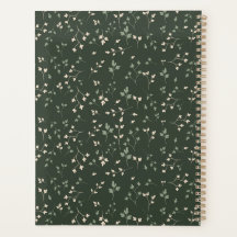 Motif botanique feuille ditsy vert forêt sombre