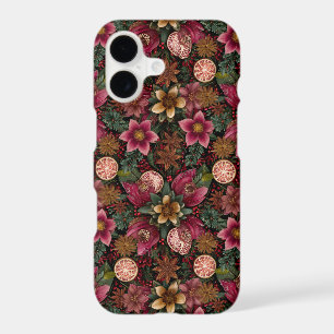 Motif botanique floral et épices de Noël