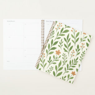 Motif botanique minimaliste avec feuilles vertes