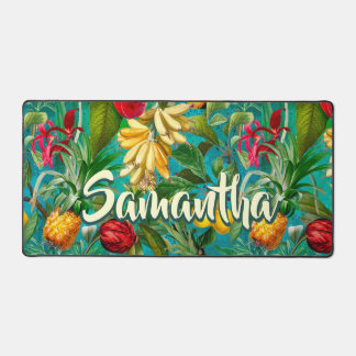 Motif botanique tropical de fruit aqua élégant