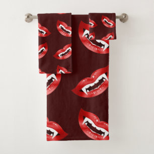 Motif Bouches de Vampire Rouges