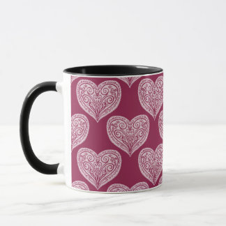 Motif cardiaque en Mug Bourgogne / Coupe