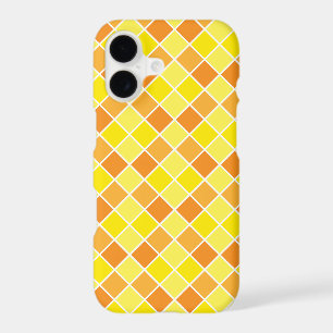 Motif Carré rétro moderne Jaune Orange Checkers