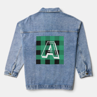 Motif carreau Buffalo vert personnalisé avec monog