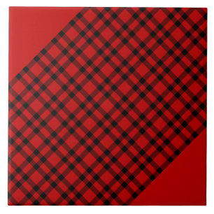 Motif carreau rouge noir