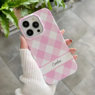 Motif carreaux gingham rose blanc mignon
