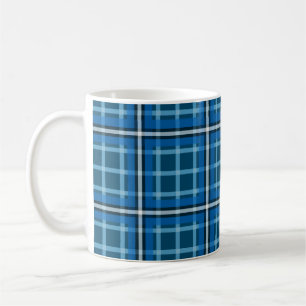 Motif carreaux tartan bleu classique mug