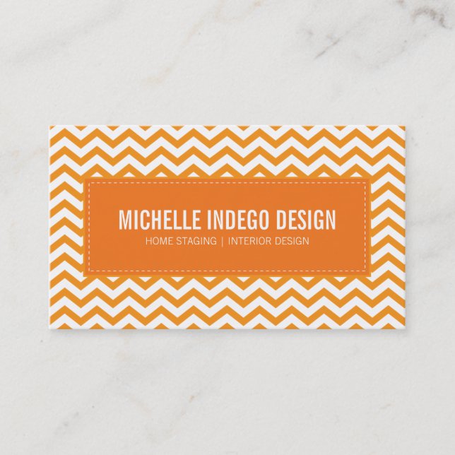 motif carte de visite chevron frais orange (Devant)