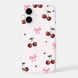 Motif Cerises & Rubans Roses - Esthétique Coquette