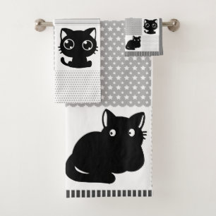 Motif chat noir mignon