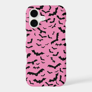Motif Chauves-Souris Noires Volantes Rose