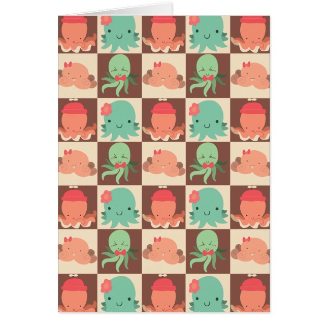 Motif Checkered de petits poulpes (Devant)