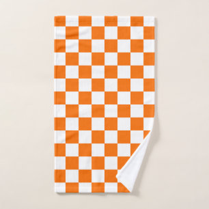 Motif chèque À damiers blanc orange