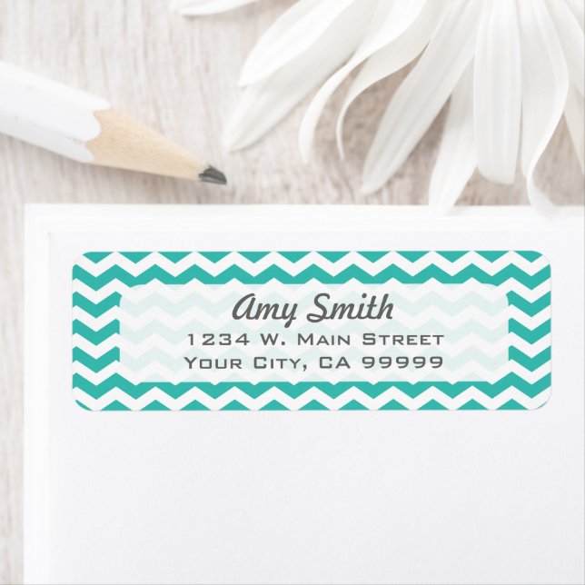 Motif Chevron Aqua Blue Stripes Personnalisé (En situation)