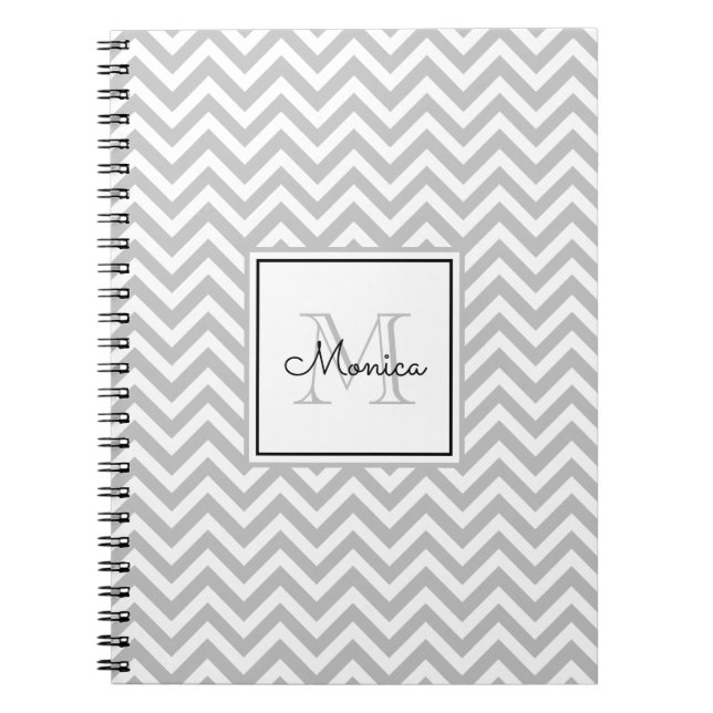 Motif Chevron gris clair avec Carnet Monogram (Devant)