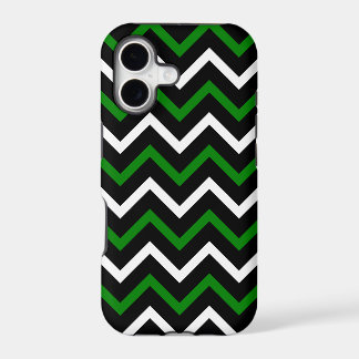 Motif Chevron Vert, Noir et Blanc (Zig Zag)