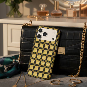 Motif chic Gold et noir à damier