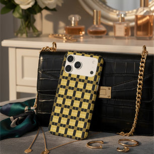 Motif chic Gold et noir à damier