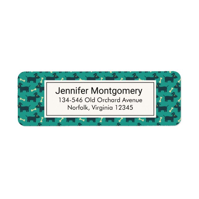 Motif chien mignon avec os sur Arrière - plan vert (Devant)