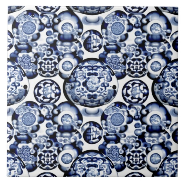 Motif chinois traditionnel 3 Carreaux en céramique (Devant)