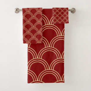 Motif chinois traditionnel rouge et or