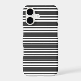 Motif cinq rayures blanc et charbon