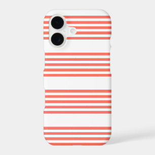 Motif cinq rayures corail vivant et blanc