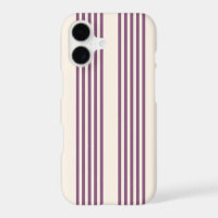 Motif cinq rayures mauve et beige