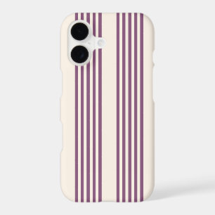Motif cinq rayures mauve et beige