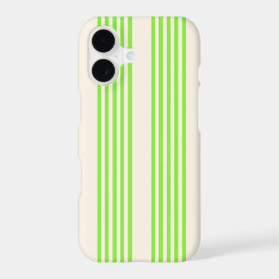 Motif cinq rayures vert citron et beige