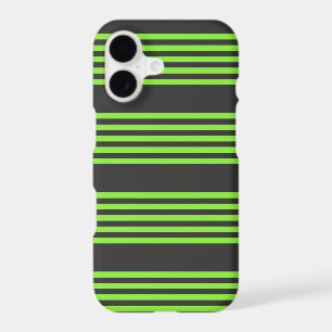 Motif cinq rayures vert citron et charbon