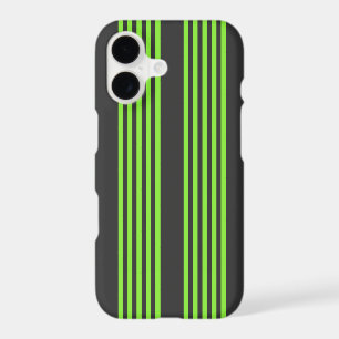 Motif cinq rayures vert citron et charbon