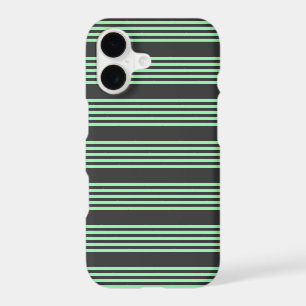 Motif cinq rayures vert et charbon